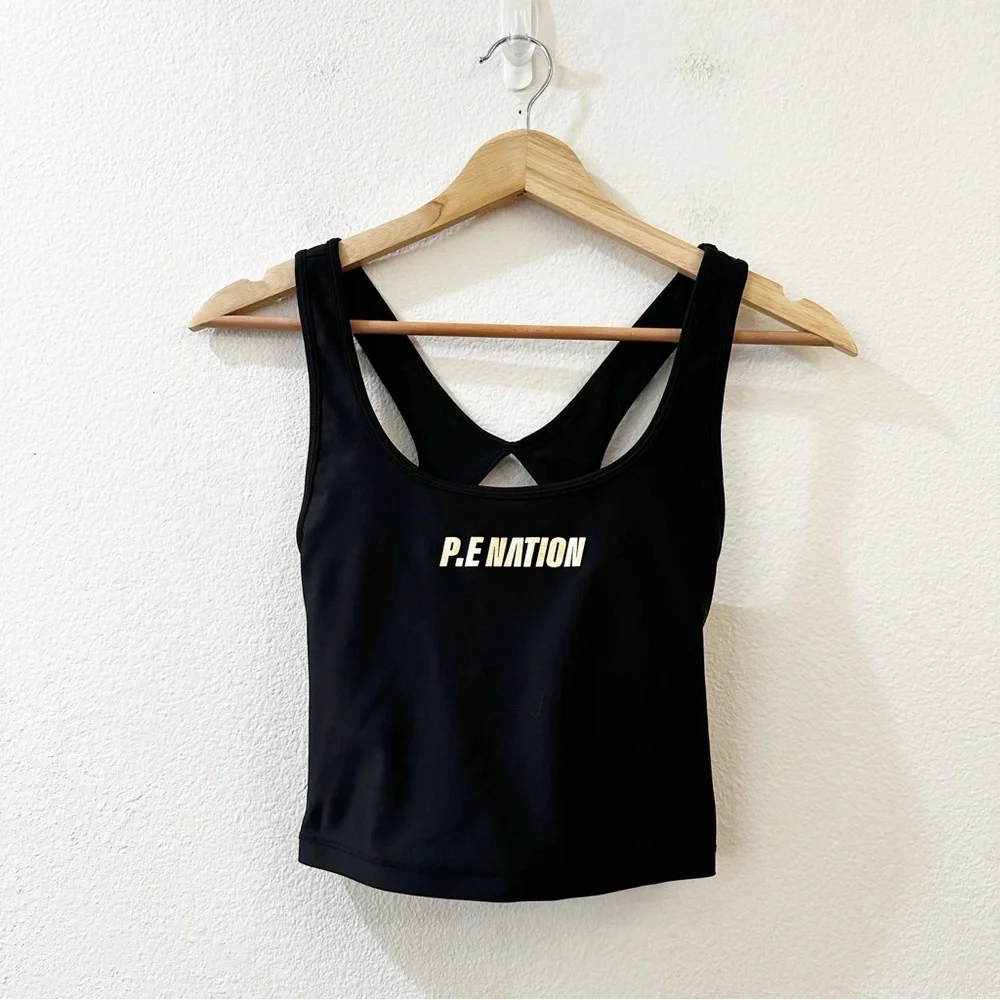 P.E Nation Womens Front Runner Tank Sports Bra Size XS Black - Picture 2 of 9
